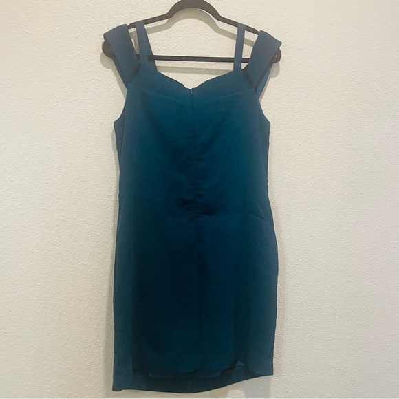 Greylin Revolve Alex Off Shoulder Mini Ribbed Dress Teal Green Sz.L NWT - Picture 6 of 8